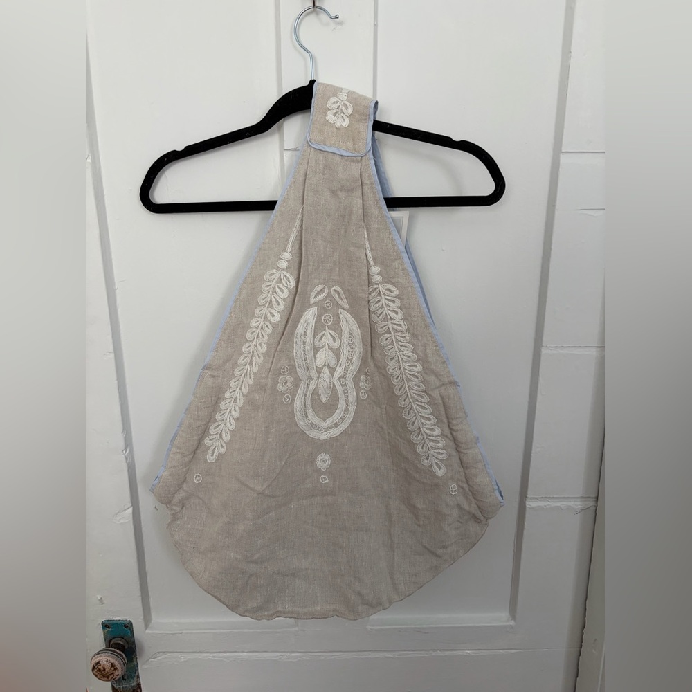 NWT Serena & Lily Market Sling Flax Ivory Embroidered
Medium Organic